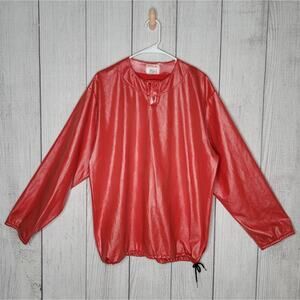 Vintage Wilson Red Shiny Warm-up Pullover Made in USA, size Large